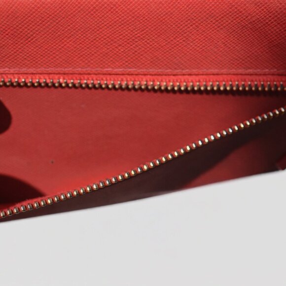 Prada Saffiano Envelope Pouch Clutch Corallo Papaya Red Document Holder - Picture 7 of 10